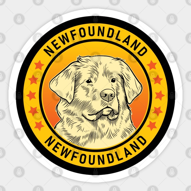 Newfoundland Dog Portrait Sticker by millersye